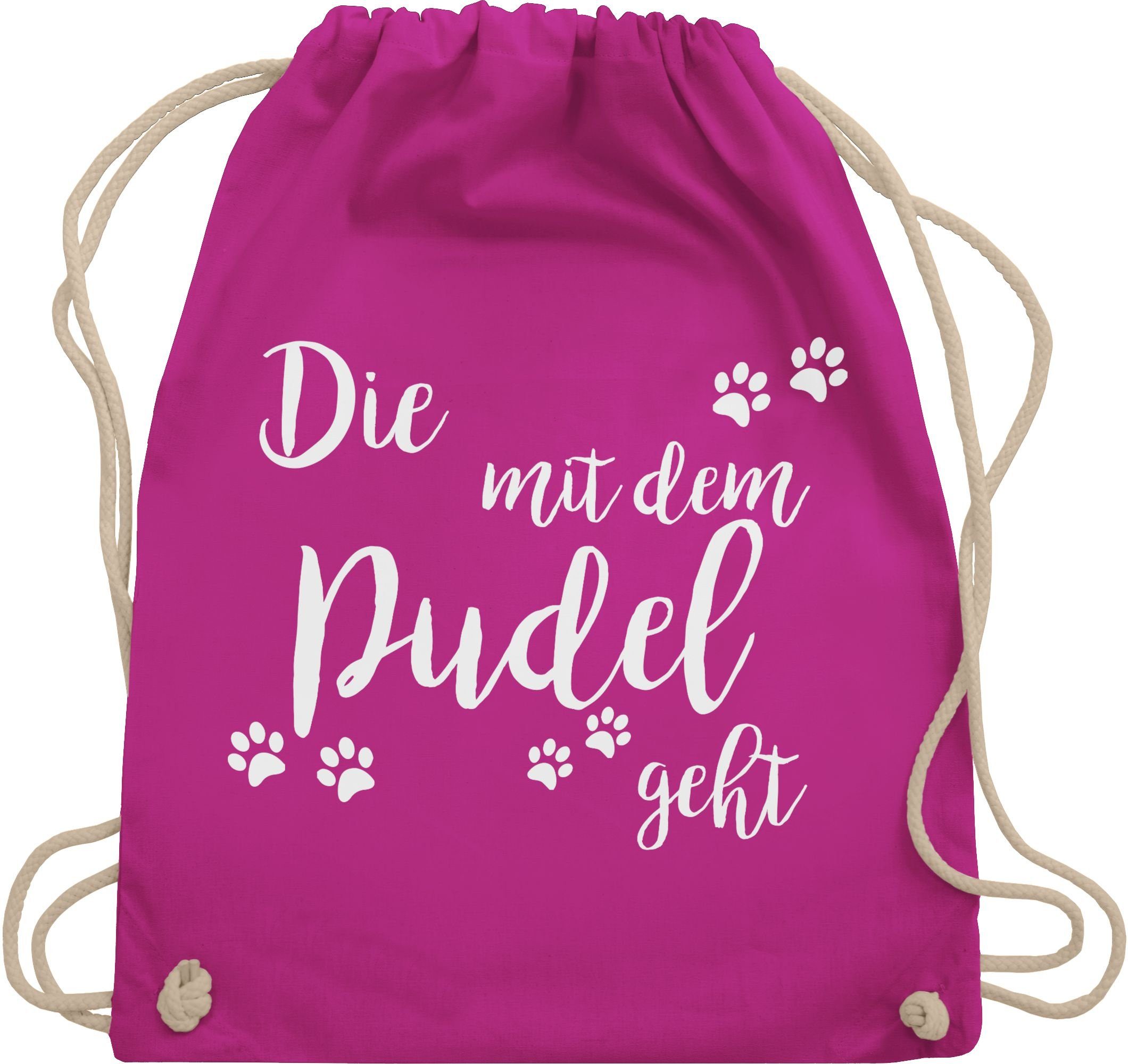 Shirtracer Turnbeutel »Die mit dem Pudel geht weiß Sprüche Statement